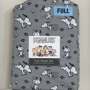 NEW Peanuts Snoopy Mini Poses and Paws Gray Full Size Sheet Set